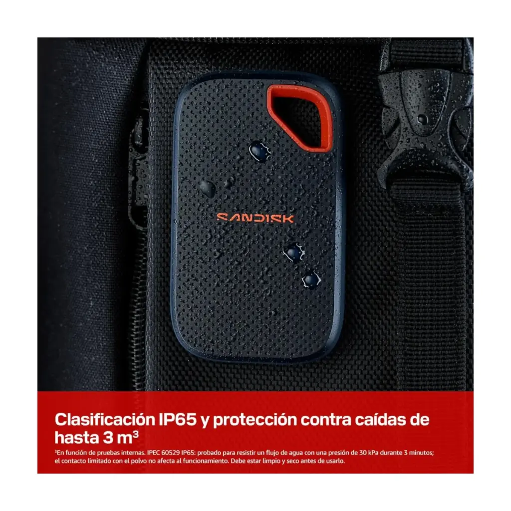 Disco Solido Externo Sandisk Extreme Portable V3 1Tb USB 3.2 Gen 2 2000MB/s - Negro